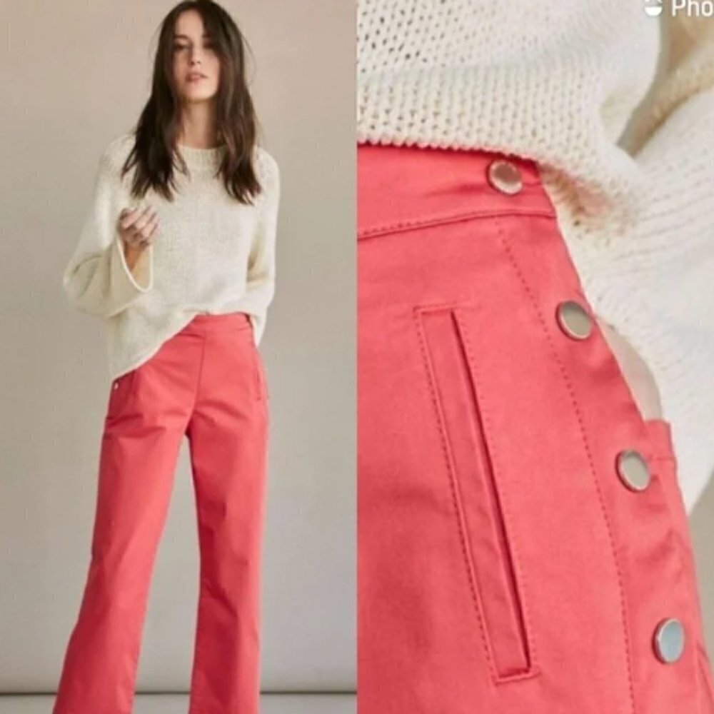 Massimo Dutti Coral Sailor Cropped Trousers Size 2 - Picture 2 of 7